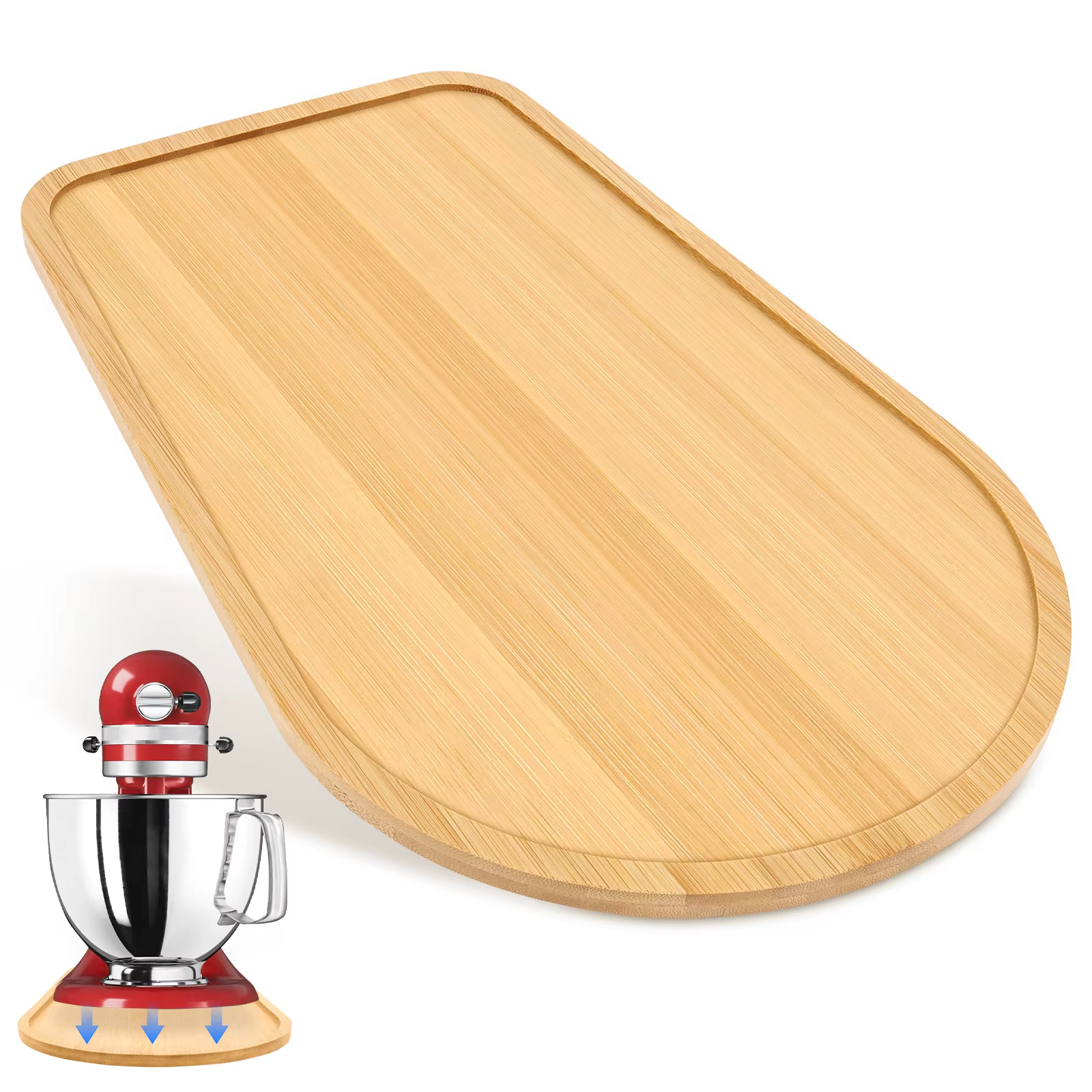 Tapis coulissant pour mélangeur en bambou, plateau de rangement pour comptoir de mélangeur, plateau 