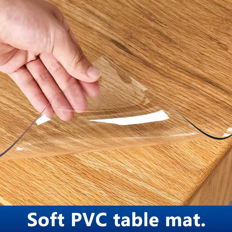 Nappe transparente en PVC, 1 pièce, tapis antidérapant, anti-taches, imperméable, résistant à l'huil