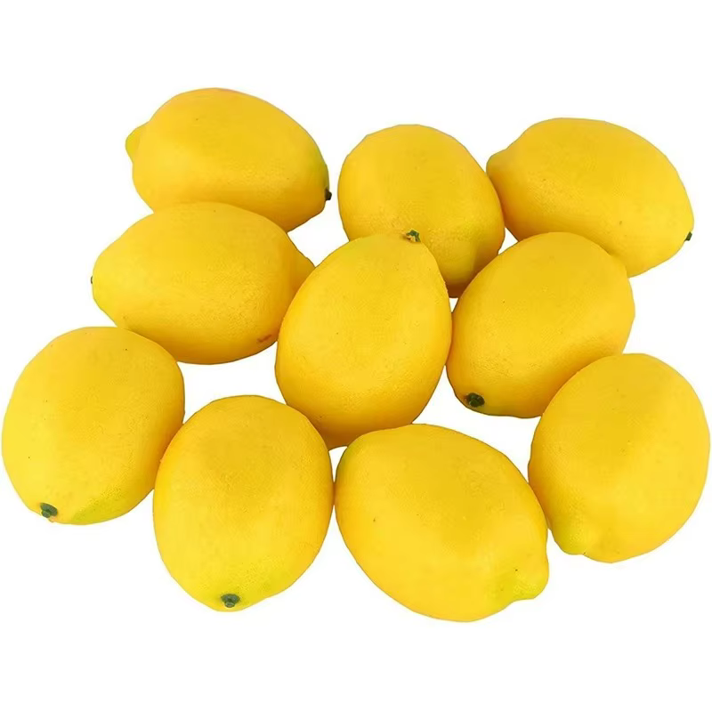 Citron artificiel pour décoration de salle de maison, faux fruits, décoration de jardin, ornement de