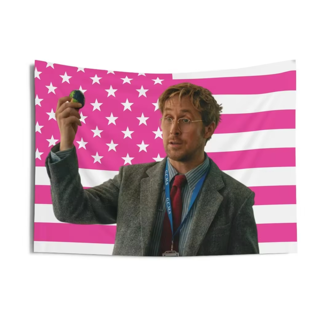 Ryan Gosling en tant que Ryland Grace, tapisserie murale à drapeau rose, décorations murales pour do