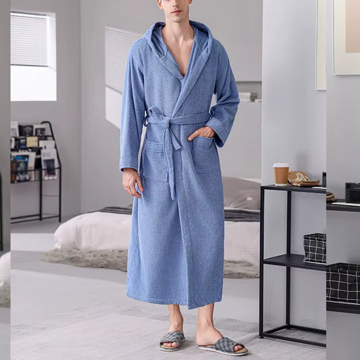 Nouveau 2026 hiver Terry Robe femmes 100% coton peignoir amoureux Robes mâle peignoir solide serviet