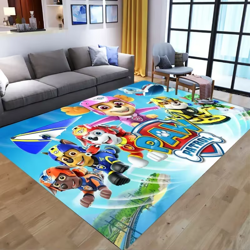 Tapis d'éveil pour enfants Paw Patrol, avec figurines mignonnes de Chase et Skye, antidérapant, impr