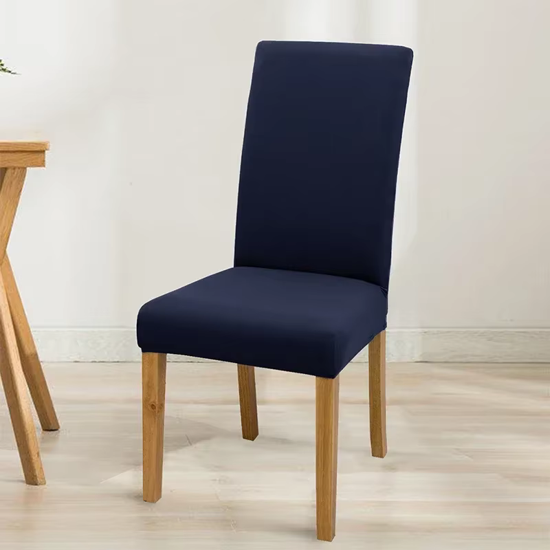 Housse de chaise élastique réglable, couleur unie, en Spandex, extensible, pour siège de chaise, cui