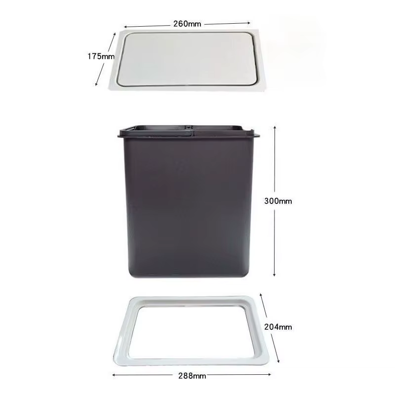 Poubelles de ménage, comptoir de cuisine, poubelle intégrée, poubelles dissimulées, fournitures de n