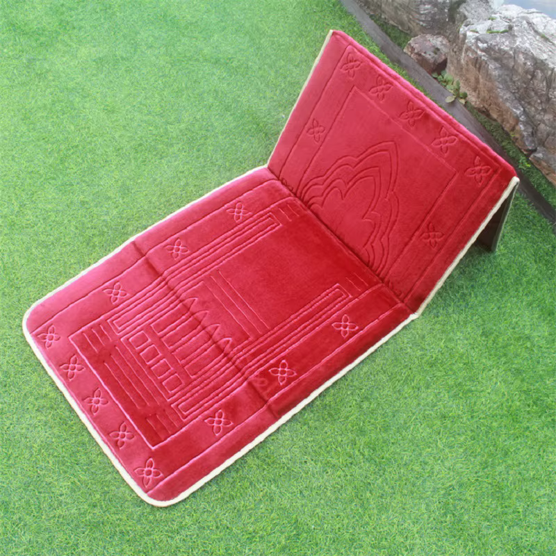 Couverture de prière musulmane portable avec dossier, haute qualité, polyester lea, pliable, couvert