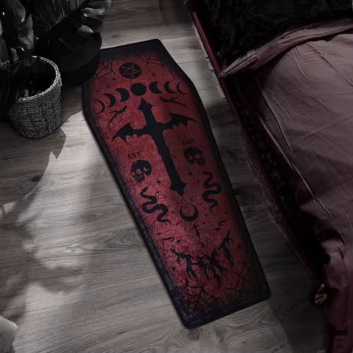 Tapis de Style sorcière pour salon, décor de chambre à coucher d'halloween, tapis de Vampire, cercue