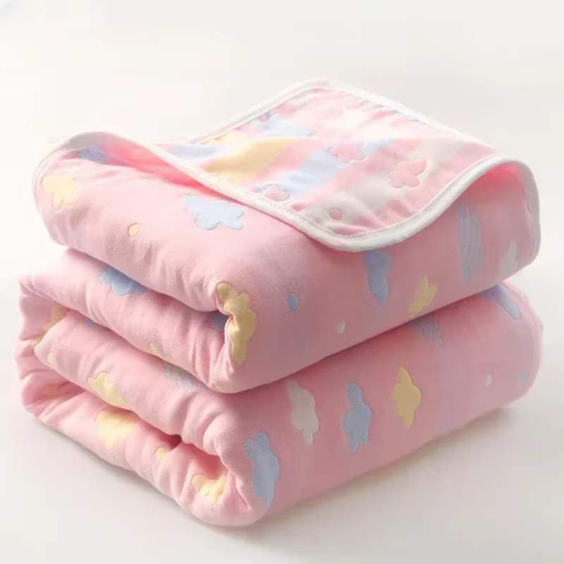 Drap de coton de haute qualité pour enfants et adultes, serviette de gaze à six couches, couette, co