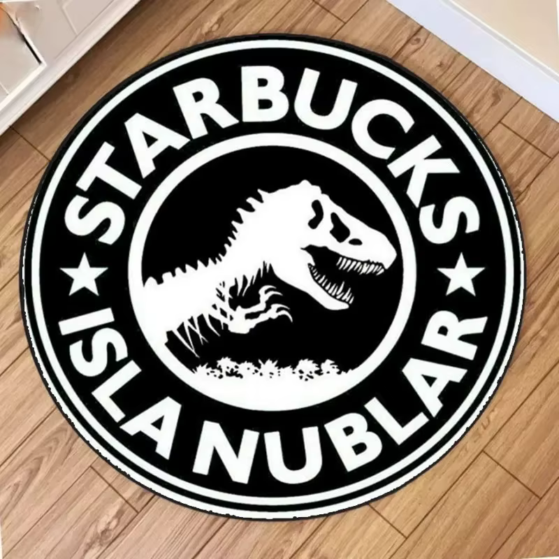 Tapis de dinosaure de dessin animé, tapis de salle de jeux circulaire pour enfants avec support anti