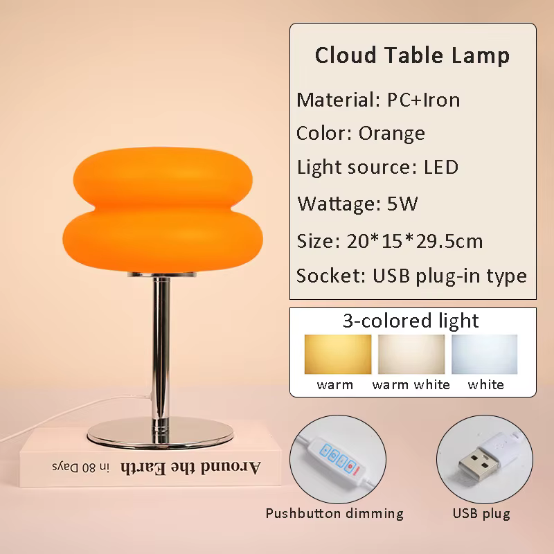 Lampe de table LED Macaron, trichromatique, à intensité variable, protection oculaire, lumière douce