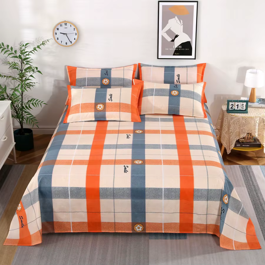 Drap de lit moderne en Polyester et coton, 1 pièce, drap plat, linge de lit simple, Queen, King Size