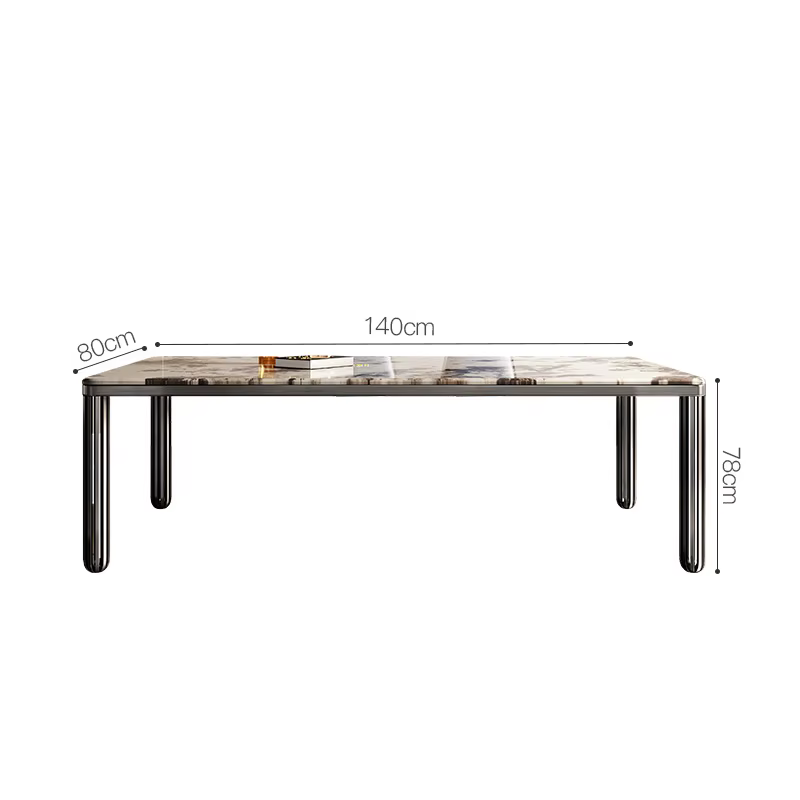 Table à Manger Rectangulaire en Marbre observateur et Minimaliste, Chaises de Luxe, Haut de Gamme