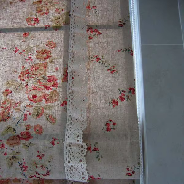 Rideaux de luxe en dentelle à volants en coton et lin, Rose sauvage de Paris, pays français et améri
