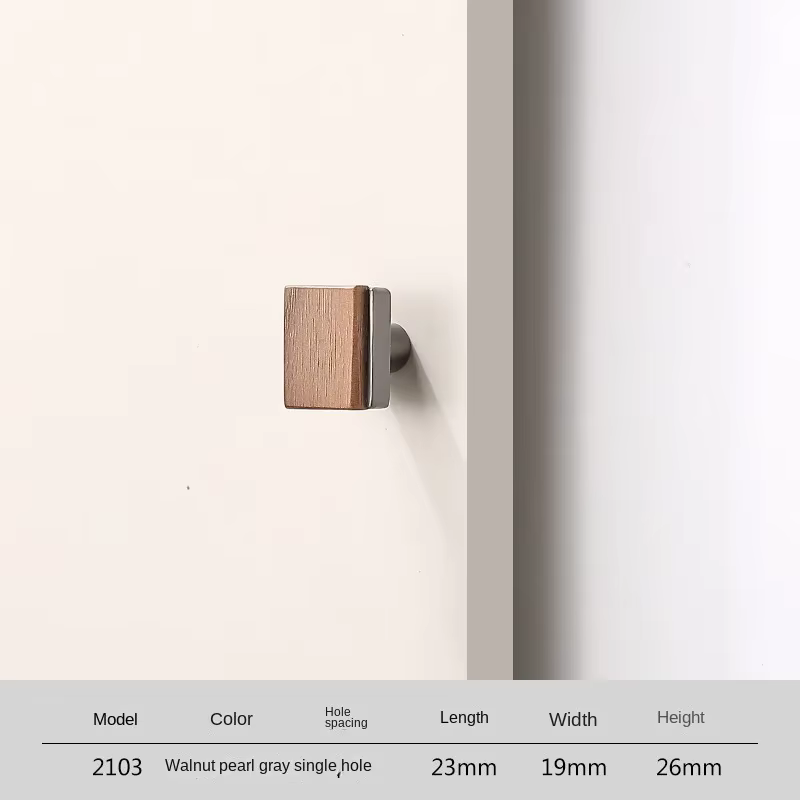 Poignées d'armoire de luxe en noyer noir-poignées de meubles en alliage de Zinc en bois massif pour 