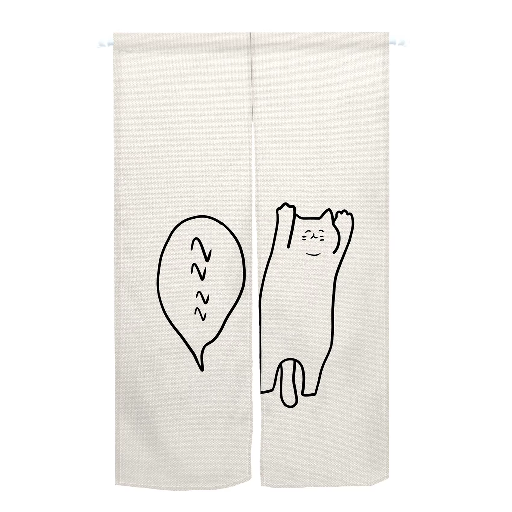 Rideau de porte japonais peint à la main, cloison de chat de dessin animé, cuisine, salon, entrée, d