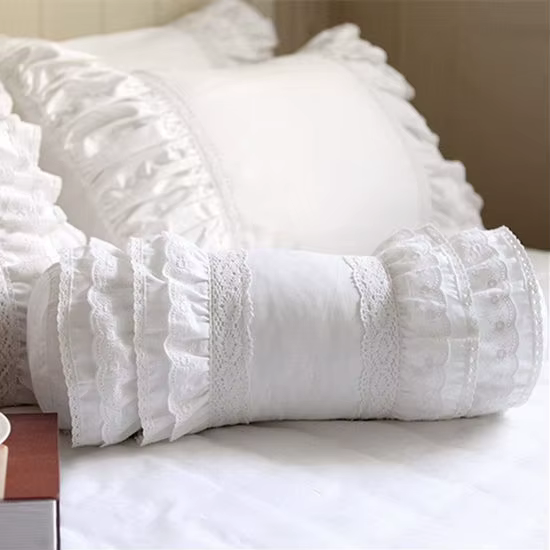 Juste de coussin en dentelle à volants pour la décoration de la maison, oreillers blancs décoratifs,