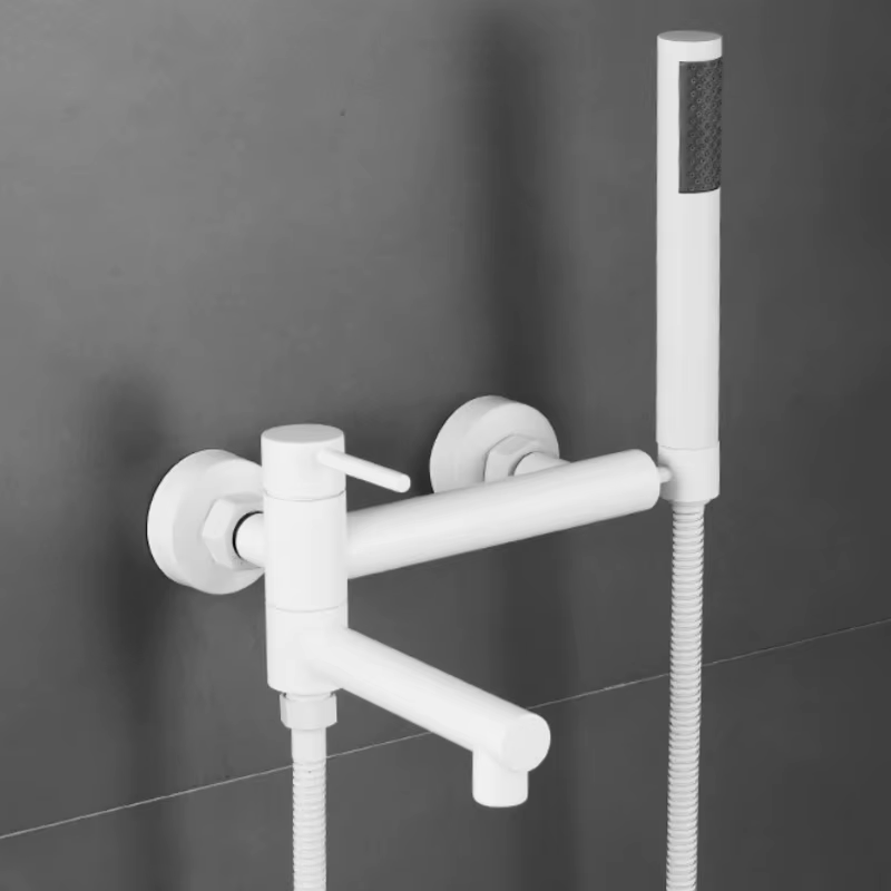 Robinet de baignoire-douche de salle de bains, avec bec de baignoire pivotant et douche à main, miti