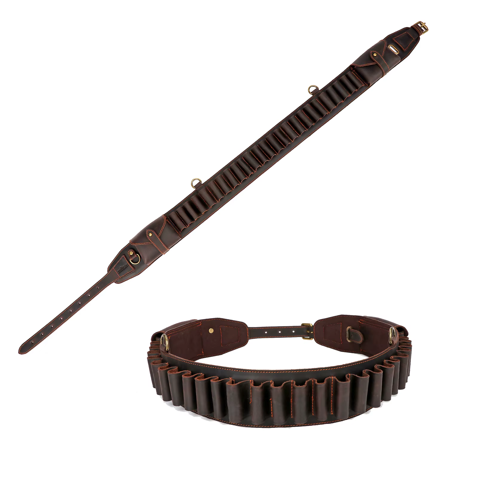 Tourbon-Ceinture de fixation pour odor, accessoires de chasse, calibre 12, cuir véritable marron, po
