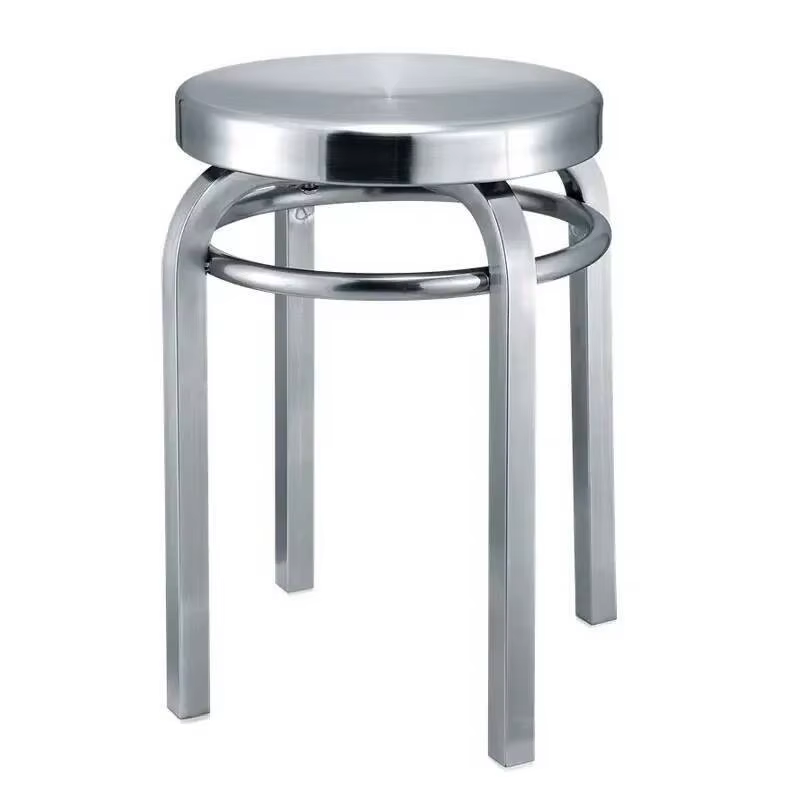 Tabouret rond léger et moderne en acier inoxydable, tabouret bas Simple, tabouret de loisirs, hôtel,