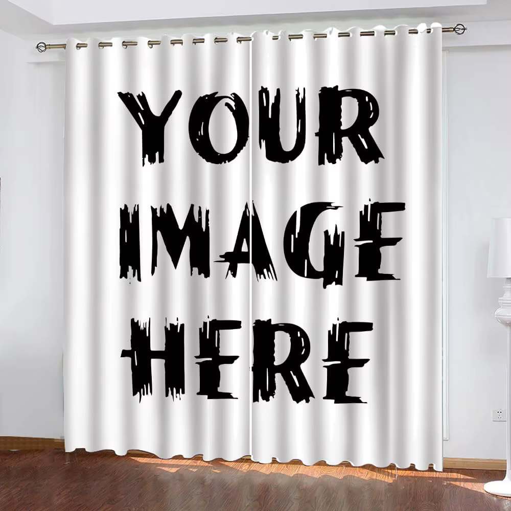 Rideau personnalisé pour fenêtres, rideau occultant avec photo et texte personnalisés, pour chambre 