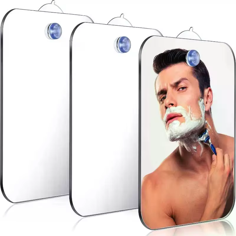 Miroir de salle de bain en acrylique anti-buée, incassable, portable, pour la douche et le rasage, a