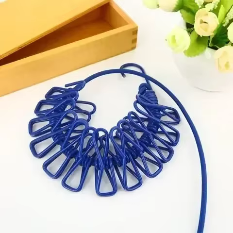 Corde à linge Portable rétractable, 1 pièce, pour voyage, ligne de vêtements avec 12 pinces à vêteme