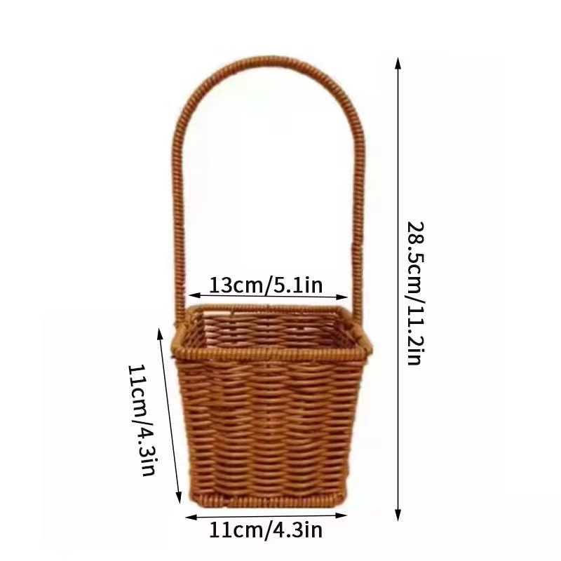 Panier en bois fait main, panier à linge, paniers à fleurs pour photographie, organisateurs ovales e