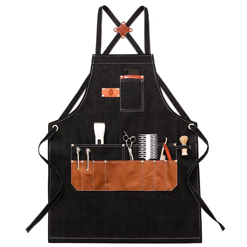 Tablier de Salon de coiffure avec Logo imprimé, vêtements de travail pour café, lait, thé, Salon de 