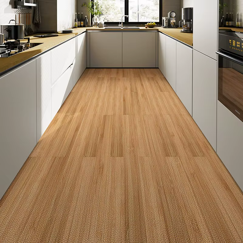 Tapis de sol de cuisine en cuir PVC, Imitation Grain de bois, antidérapant, résistant à l'huile, fac
