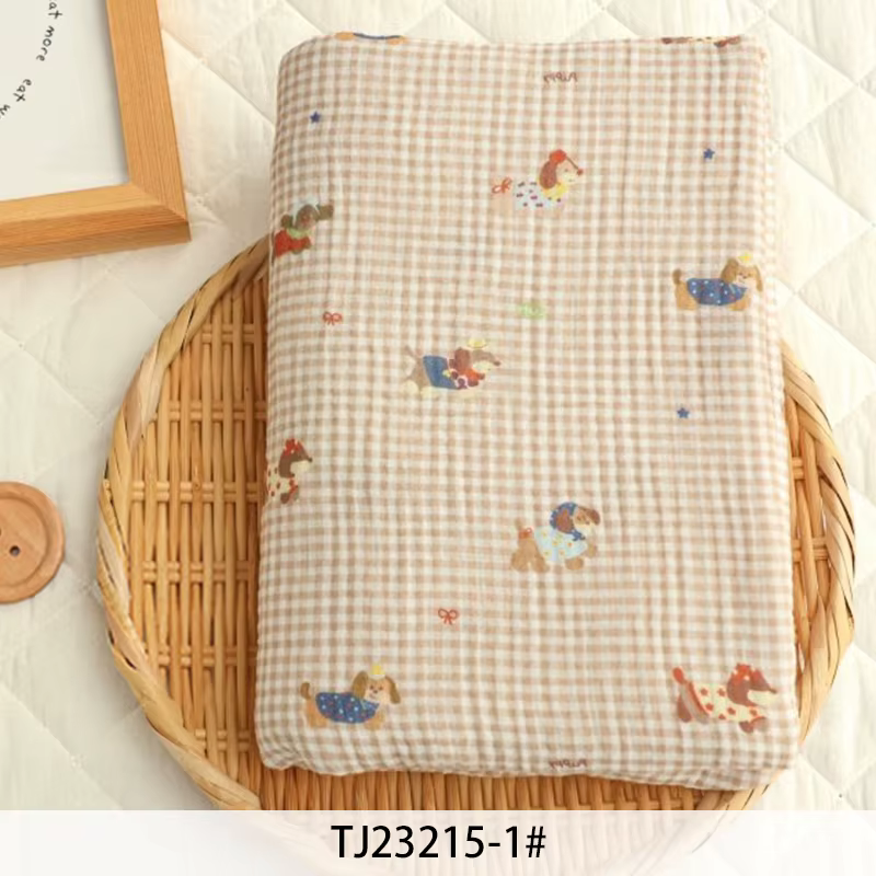 Tissu en gaze de coton double couche doux et respirant pour couverture de couette, vêtements d'intér