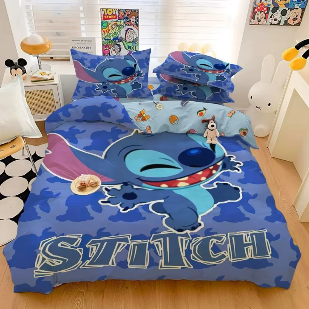 Offre Spéciale – Housse de Couette 3D Stitch Mignonne et Originale pour Enfants avec Taies d'Oreille
