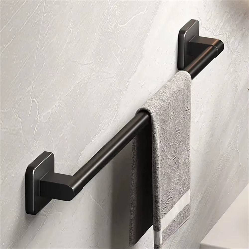 Porte-serviettes mural, support de rangement pour salle de bain, sans perçage, barre horizontale, ac