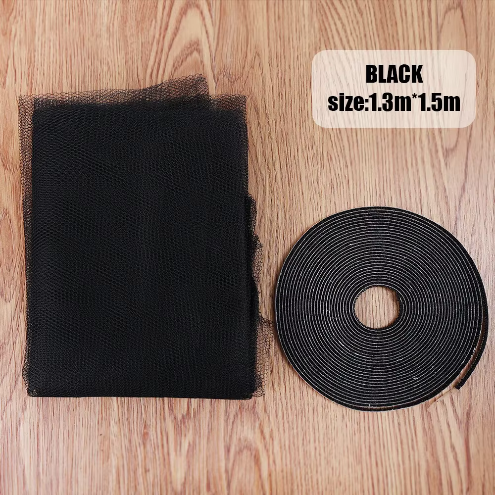 Rideau Invisible en maille anti-moustiques, 1.5x2M, pour décoration de salon, rideau de fenêtre auto