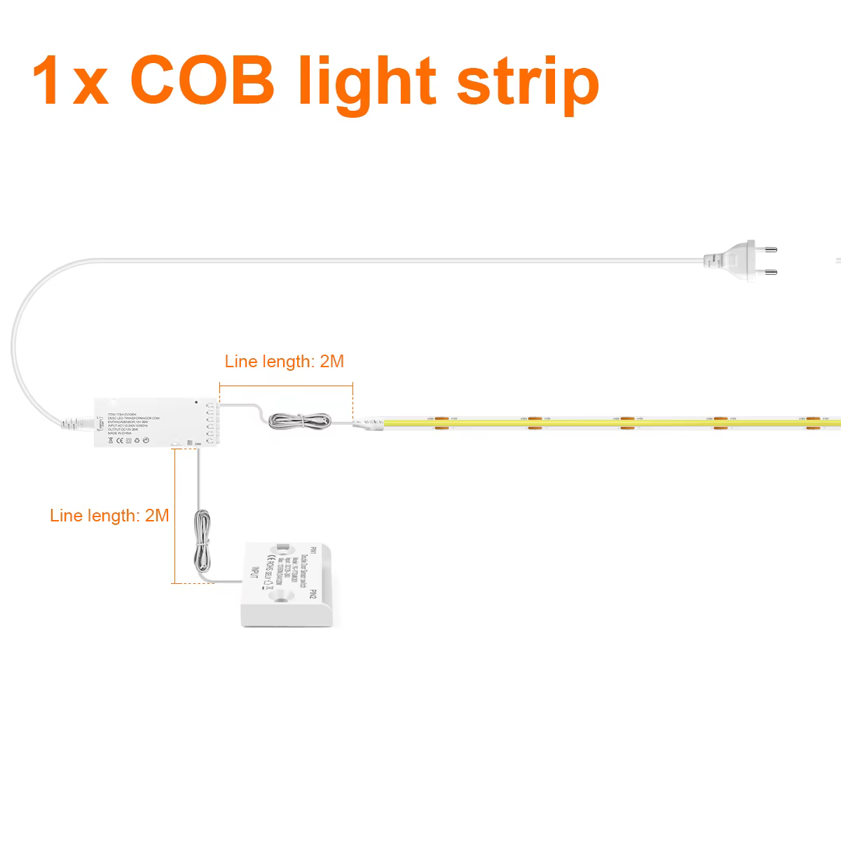 1/2/3/4/5/6 pièces armoire de cuisine placard bricolage COB LED bande lumineuse avec contrôle de por