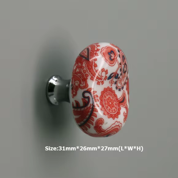 Boutons de meubles en céramique de campagne, mignons, décoratifs, pour armoire, placard, pépinière, 