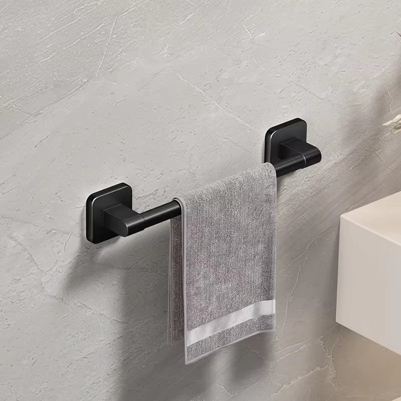 Porte-serviettes mural pour salle de bain, sans perçage, 30/40/50 cm, barre à serviettes en plastiqu