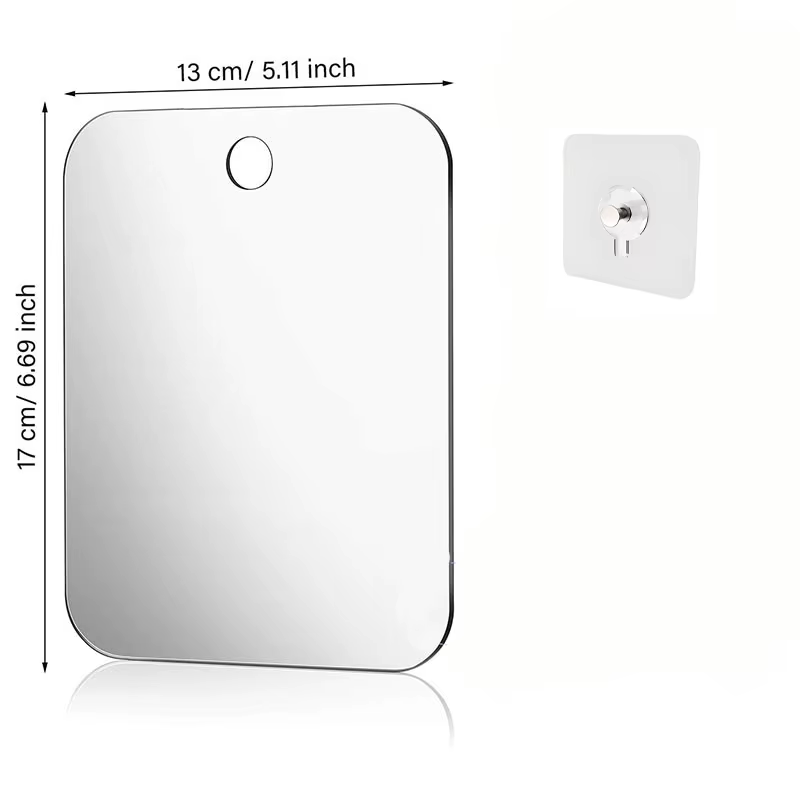 Miroir de salle de bain en acrylique, miroir de douche portable, miroir de vanité pour hommes (rasag