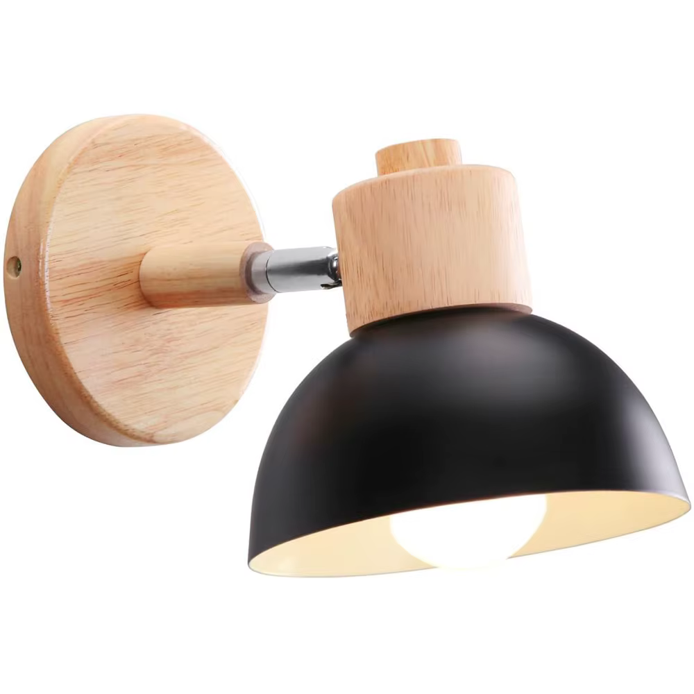 Applique murale nordique en bois, moderne, minimaliste, créative, salon, chambre à coucher, lampe de