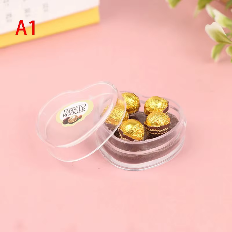 Coffret cadeau en chocolat miniature pour maison de poupée 1:12, modèle alimentaire, jouet, accessoi