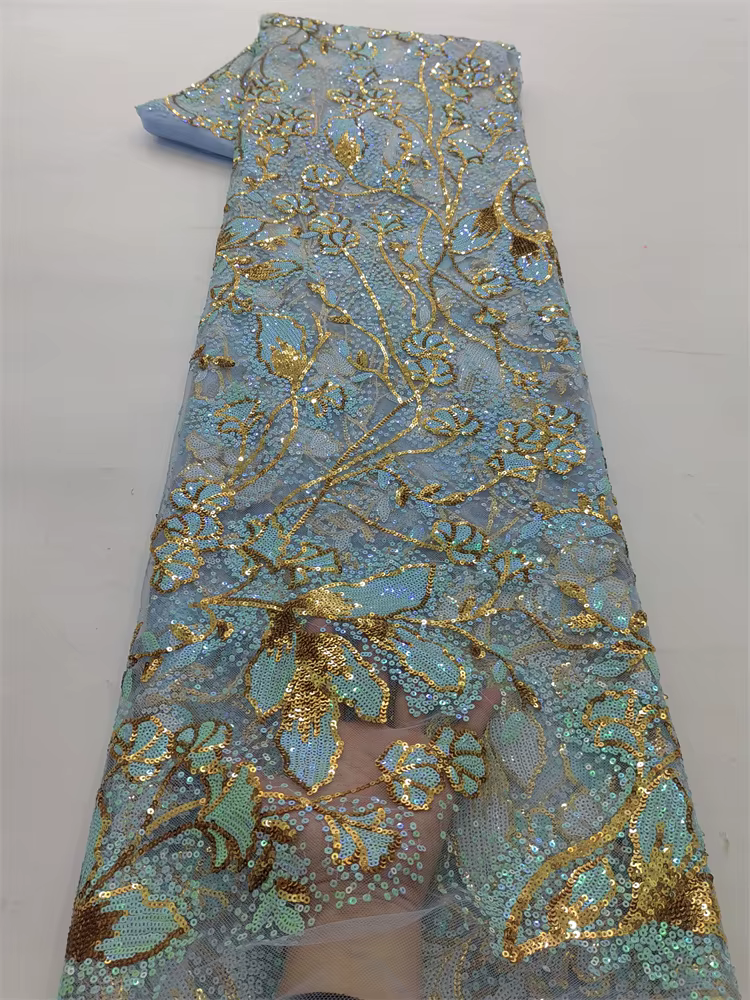 Tissu africain en dentelle et Tulle à paillettes, Voile suisse de haute qualité, filet en maille bro