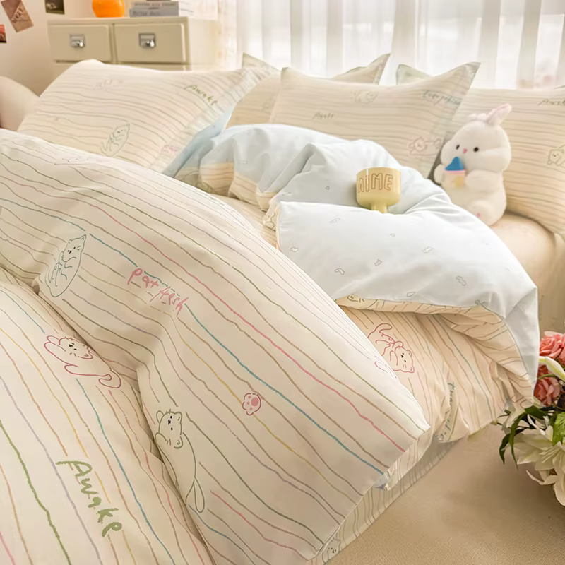 Parures de couette 100% coton, taille simple/double/grand lit/king size, parures de lit douces pour 