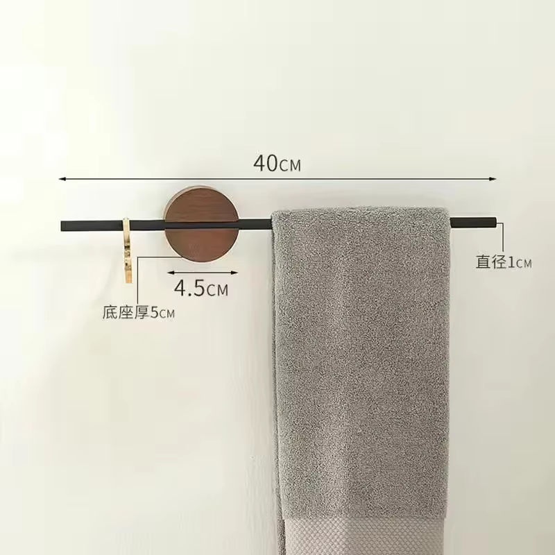 Porte-serviettes en bois, étagères, porte-serviettes de bain, barre à serviettes murale suspendue, e