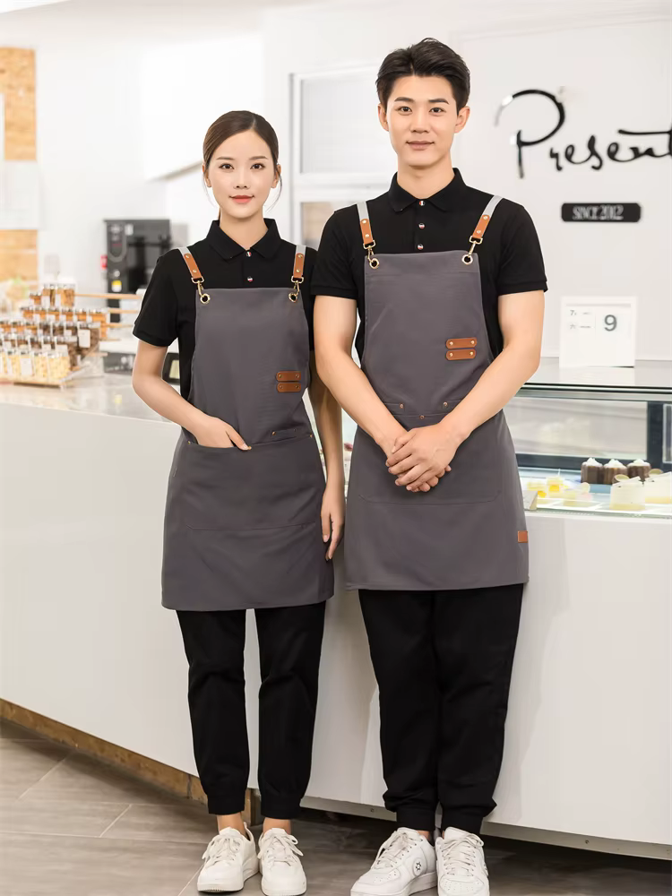 Tablier de cuisine pour hommes et femmes, Logo personnalisé, serveur de restauration, tabliers de tr