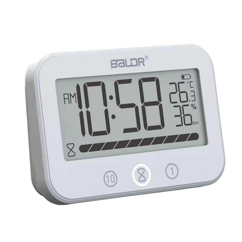 Horloge murale tactile numérique étanche IP54, pour salle de bains, température et humidité, douche,