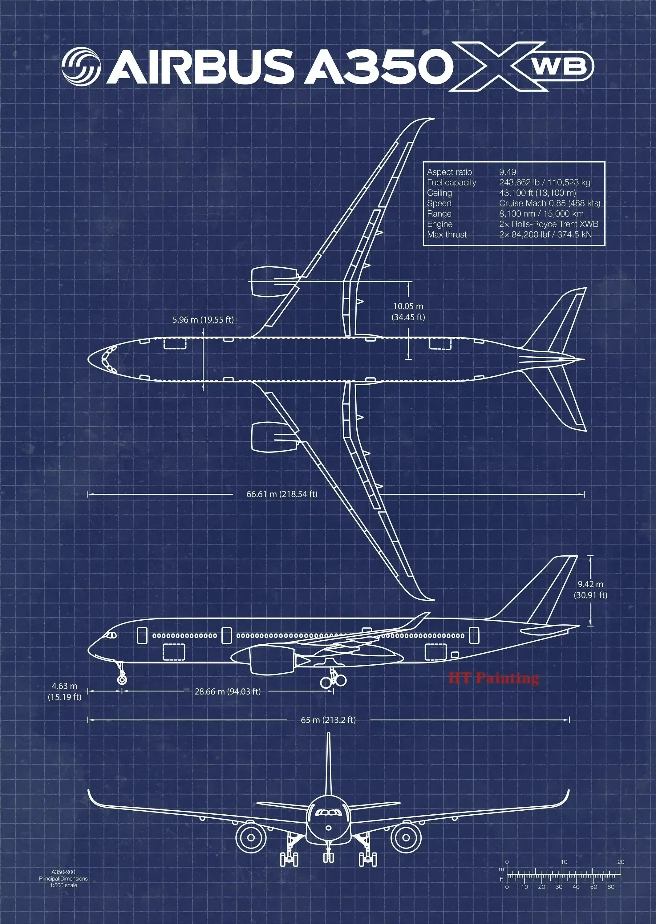 Affiche d'avion de l'armée de l'air, imprimés brevetés Airbus, plan de chasse, peinture sur toile, A