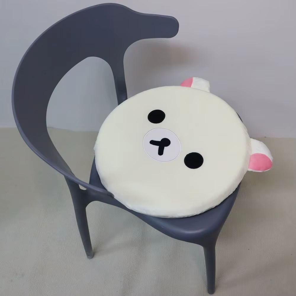Nouveau coussin de siège en peluche Rilakkuma, rembourrage en éponge douce, amovible et lavable, pou
