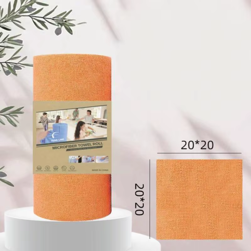 Nouvelles serviettes de nettoyage en microfibre, 1 rouleau/20 pièces, réutilisables, sans peluches, 