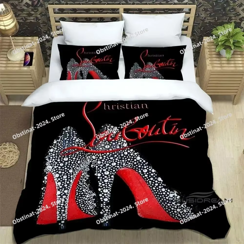 Parure de lit chrétienne-louboutine, impression 3D, décoration de la maison, pour garçon et fille, e