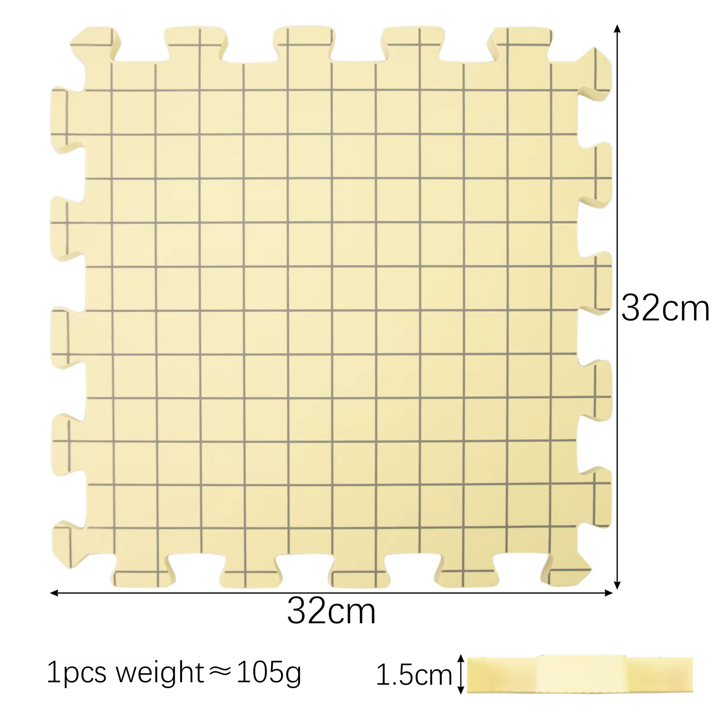 1 tapis de blocage emboîtable, 32x32cm, pour projets de tricot et de crochet, planche de blocage pou
