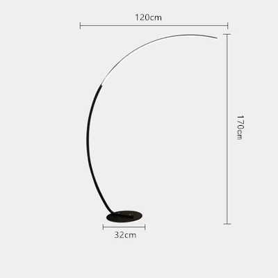 Lampadaire nordique en forme d'arc, lampe Led moderne à intensité variable avec télécommande, éclair