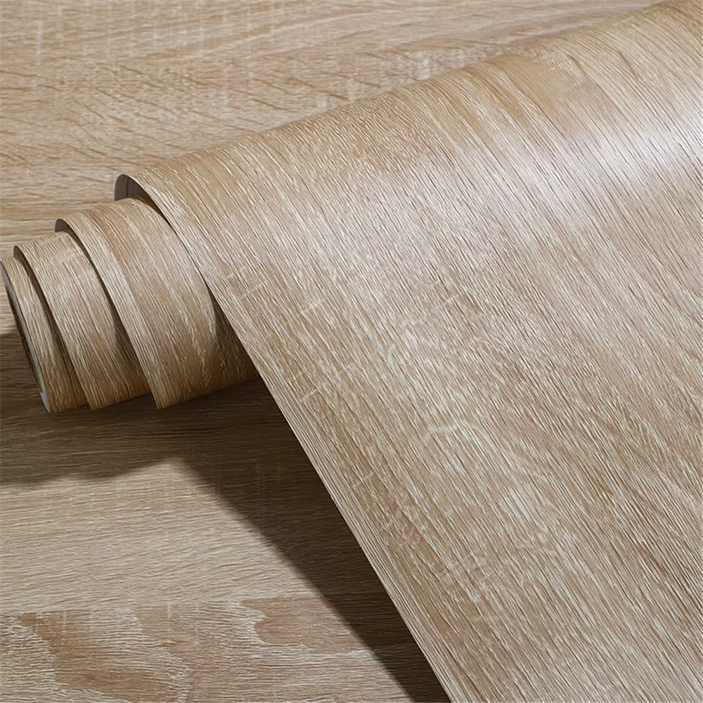 Autocollant mural en vinyle imperméable pour meubles de maison, Grain de bois Vintage, papier peint 